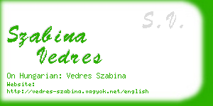 szabina vedres business card